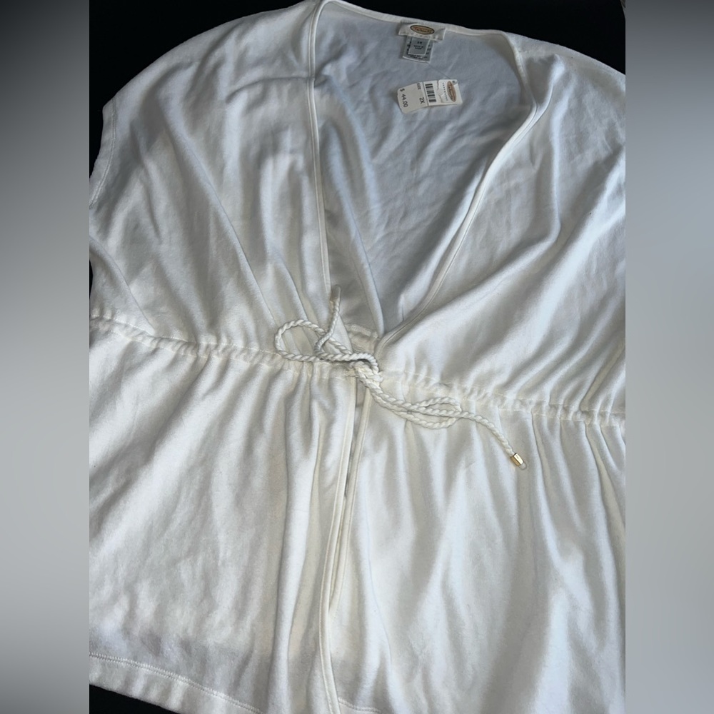 Talbots Intimates Tie Front Top / Cover up top Size 2XL NWT